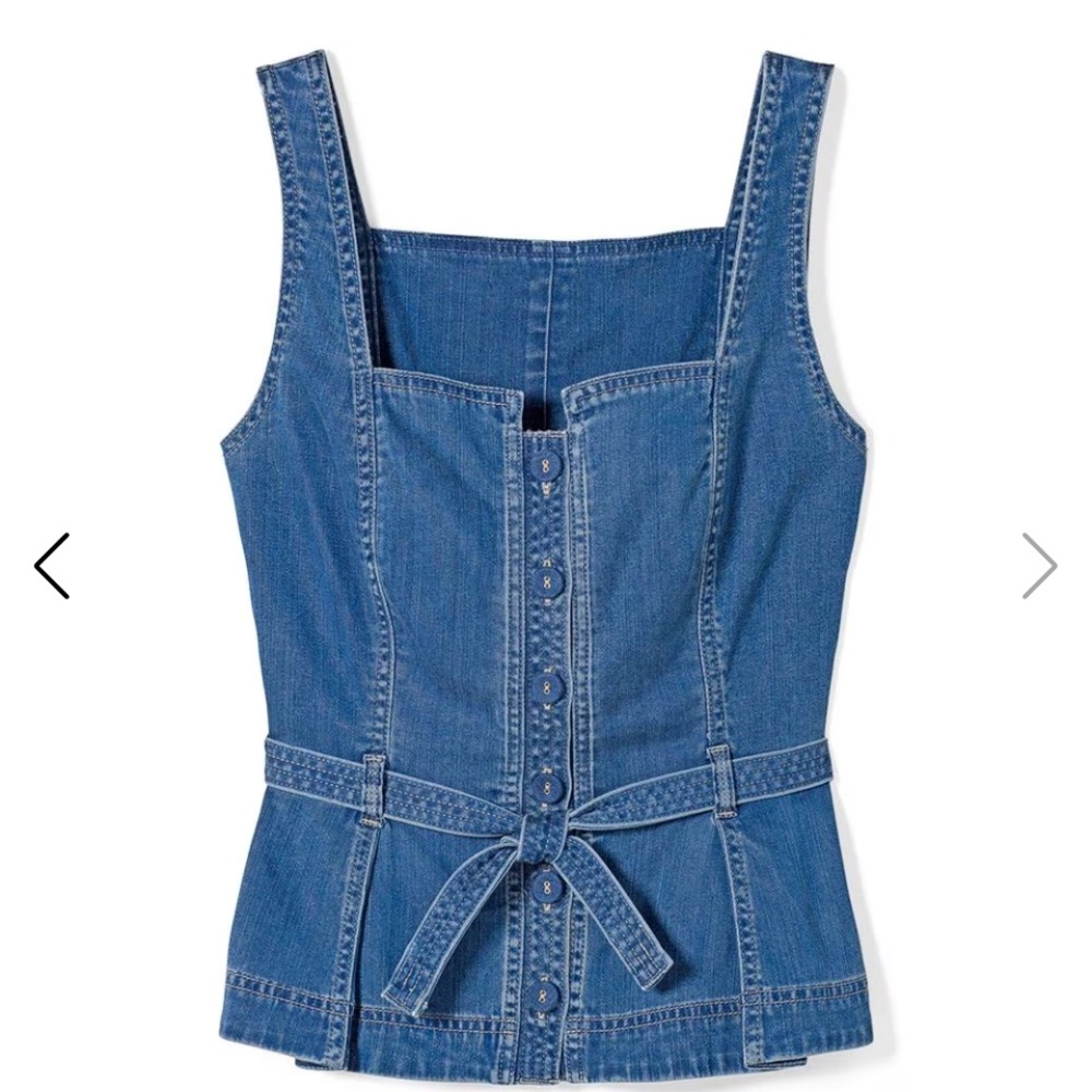 Denim belted, bodice tank